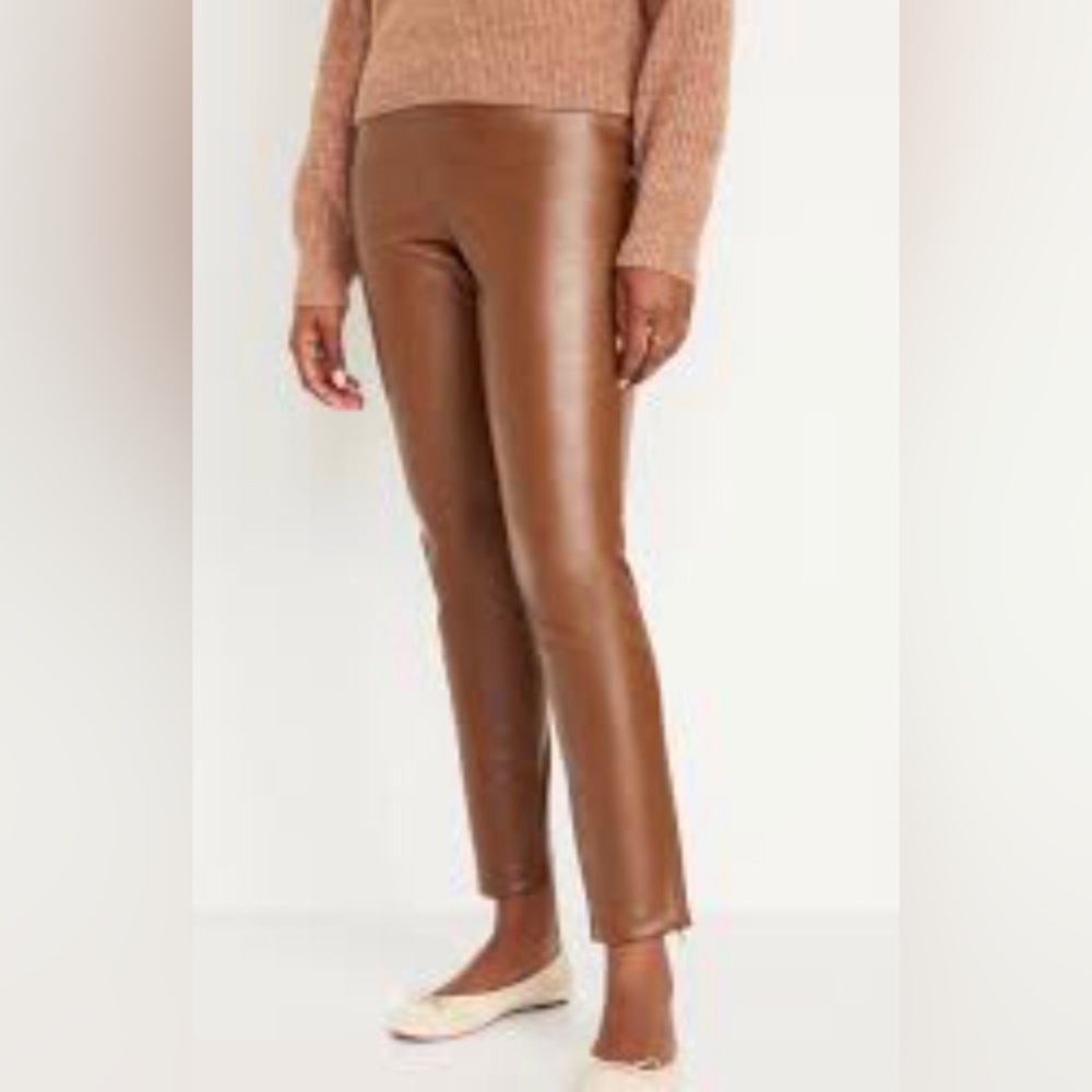 NEW Old Navy Brown Pleather Pants.